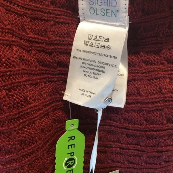 NWT Cable Knit Muffler Blanket Scarf Earthy Rust SIGRID OLSEN - Picture 3 of 6